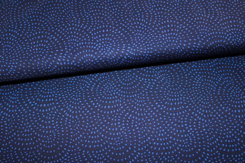 Designerbaumwollstoff Twist indigo  (10 cm)